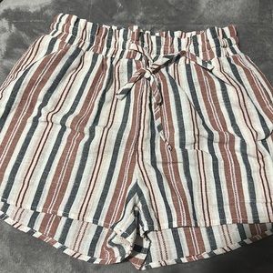 multi colored striped shorts